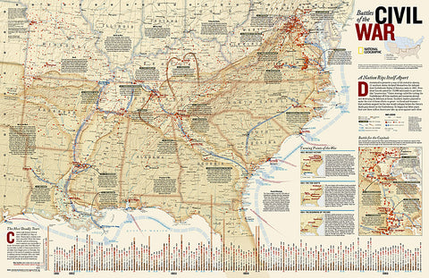 Buy map Battles of the Civil War, Tubed by National Geographic Maps