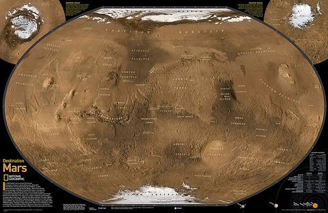 Buy map Mars, The Red Planet, 2-Sided, Tubed by National Geographic Maps
