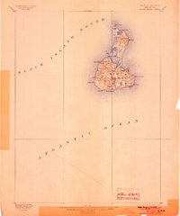 Block Island Rhode Island Historical topographic map, 1:62500 scale, 15 X 15 Minute, Year 1899
