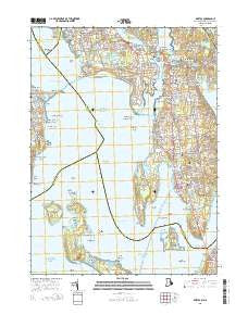 Bristol Rhode Island Current topographic map, 1:24000 scale, 7.5 X 7.5 Minute, Year 2015
