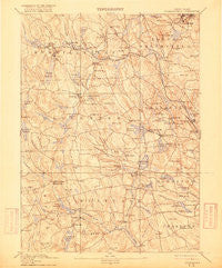Burrillville Rhode Island Historical topographic map, 1:62500 scale, 15 X 15 Minute, Year 1894