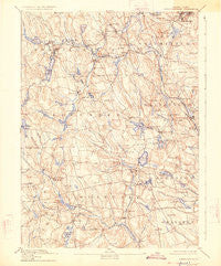 Burrillville Rhode Island Historical topographic map, 1:62500 scale, 15 X 15 Minute, Year 1894