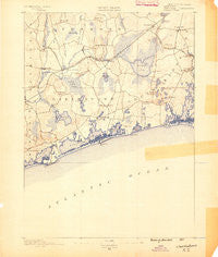 Charlestown Rhode Island Historical topographic map, 1:62500 scale, 15 X 15 Minute, Year 1889