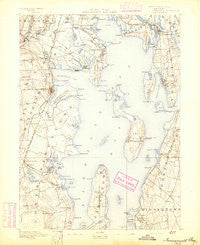 Narragansett Bay Rhode Island Historical topographic map, 1:62500 scale, 15 X 15 Minute, Year 1892