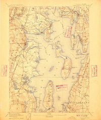 Narragansett Bay Rhode Island Historical topographic map, 1:62500 scale, 15 X 15 Minute, Year 1892