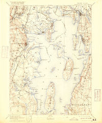 Narragansett Bay Rhode Island Historical topographic map, 1:62500 scale, 15 X 15 Minute, Year 1892