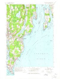 Narragansett Pier Rhode Island Historical topographic map, 1:24000 scale, 7.5 X 7.5 Minute, Year 1957