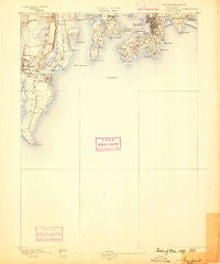 Newport Rhode Island Historical topographic map, 1:62500 scale, 15 X 15 Minute, Year 1889