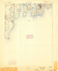 Newport Rhode Island Historical topographic map, 1:62500 scale, 15 X 15 Minute, Year 1894