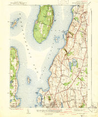 Prudence Island Rhode Island Historical topographic map, 1:31680 scale, 7.5 X 7.5 Minute, Year 1942