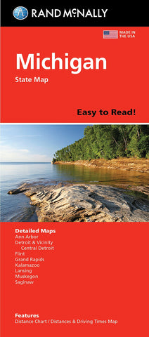 Buy map Michigan, Easy To Read State Map