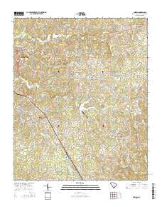 Antioch South Carolina Current topographic map, 1:24000 scale, 7.5 X 7.5 Minute, Year 2014