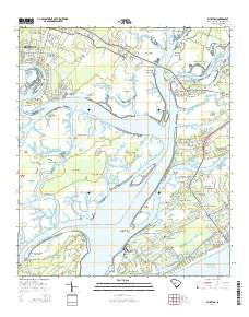 Bluffton South Carolina Current topographic map, 1:24000 scale, 7.5 X 7.5 Minute, Year 2014