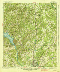 Camden South Carolina Historical topographic map, 1:62500 scale, 15 X 15 Minute, Year 1938
