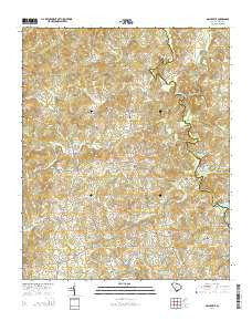Dacusville South Carolina Current topographic map, 1:24000 scale, 7.5 X 7.5 Minute, Year 2014