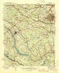 Florence West South Carolina Historical topographic map, 1:62500 scale, 15 X 15 Minute, Year 1945