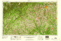 Greenville South Carolina Historical topographic map, 1:250000 scale, 1 X 2 Degree, Year 1958