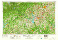 Greenville South Carolina Historical topographic map, 1:250000 scale, 1 X 2 Degree, Year 1954