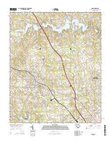 Inman South Carolina Current topographic map, 1:24000 scale, 7.5 X 7.5 Minute, Year 2014