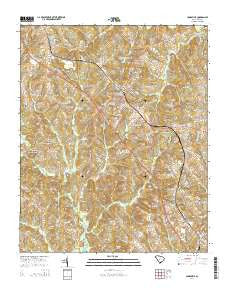 Jonesville South Carolina Current topographic map, 1:24000 scale, 7.5 X 7.5 Minute, Year 2014