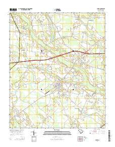 Lamar South Carolina Current topographic map, 1:24000 scale, 7.5 X 7.5 Minute, Year 2014