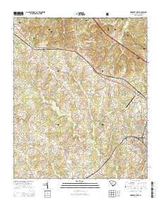 Newberry West South Carolina Current topographic map, 1:24000 scale, 7.5 X 7.5 Minute, Year 2014