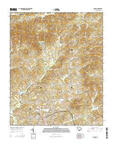 Pickens South Carolina Current topographic map, 1:24000 scale, 7.5 X 7.5 Minute, Year 2014