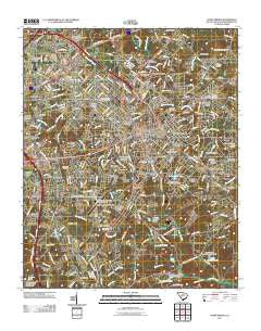 Spartanburg South Carolina Historical topographic map, 1:24000 scale, 7.5 X 7.5 Minute, Year 2011