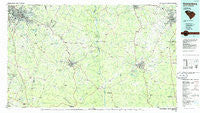 Spartanburg South Carolina Historical topographic map, 1:100000 scale, 30 X 60 Minute, Year 1986