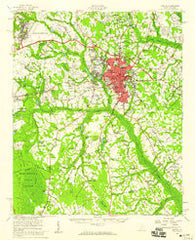 Sumter South Carolina Historical topographic map, 1:62500 scale, 15 X 15 Minute, Year 1957