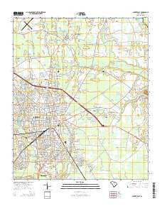 Sumter East South Carolina Current topographic map, 1:24000 scale, 7.5 X 7.5 Minute, Year 2014