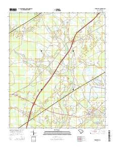 Turbeville South Carolina Current topographic map, 1:24000 scale, 7.5 X 7.5 Minute, Year 2014