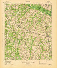 Williston South Carolina Historical topographic map, 1:62500 scale, 15 X 15 Minute, Year 1943