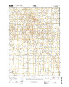 Brushy Butte South Dakota Current topographic map, 1:24000 scale, 7.5 X 7.5 Minute, Year 2015