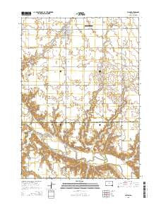 Menno South Dakota Current topographic map, 1:24000 scale, 7.5 X 7.5 Minute, Year 2015