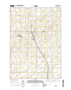Onida South Dakota Current topographic map, 1:24000 scale, 7.5 X 7.5 Minute, Year 2015