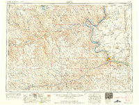 Pierre South Dakota Historical topographic map, 1:250000 scale, 1 X 2 Degree, Year 1958
