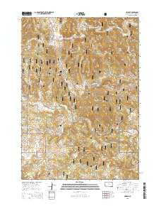 Pringle South Dakota Current topographic map, 1:24000 scale, 7.5 X 7.5 Minute, Year 2015