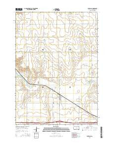 Pukwana South Dakota Current topographic map, 1:24000 scale, 7.5 X 7.5 Minute, Year 2015