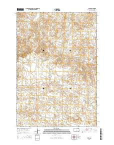 Reva South Dakota Current topographic map, 1:24000 scale, 7.5 X 7.5 Minute, Year 2015