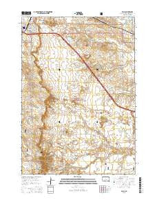 Wall South Dakota Current topographic map, 1:24000 scale, 7.5 X 7.5 Minute, Year 2015