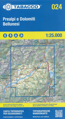 Buy map Prealpi e Dolomiti Bellunesi Topographic Hiking Map