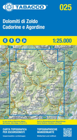 Buy map Dolomiti di Zoldo Cadorine e Agordine - S. Vito di Cad Topographic Hiking Map #25