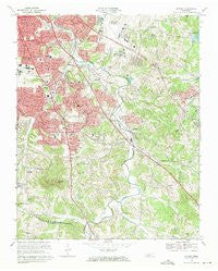 Antioch Tennessee Historical topographic map, 1:24000 scale, 7.5 X 7.5 Minute, Year 1968