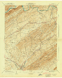 Bulls Gap Tennessee Historical topographic map, 1:24000 scale, 7.5 X 7.5 Minute, Year 1940