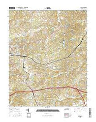 Burns Tennessee Current topographic map, 1:24000 scale, 7.5 X 7.5 Minute, Year 2016