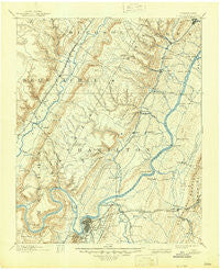 Chattanooga Tennessee Historical topographic map, 1:125000 scale, 30 X 30 Minute, Year 1893