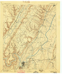 Chattanooga Tennessee Historical topographic map, 1:125000 scale, 30 X 30 Minute, Year 1893