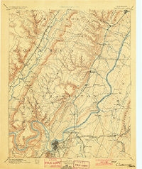 Chattanooga Tennessee Historical topographic map, 1:125000 scale, 30 X 30 Minute, Year 1893