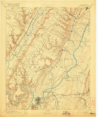 Chattanooga Tennessee Historical topographic map, 1:125000 scale, 30 X 30 Minute, Year 1893